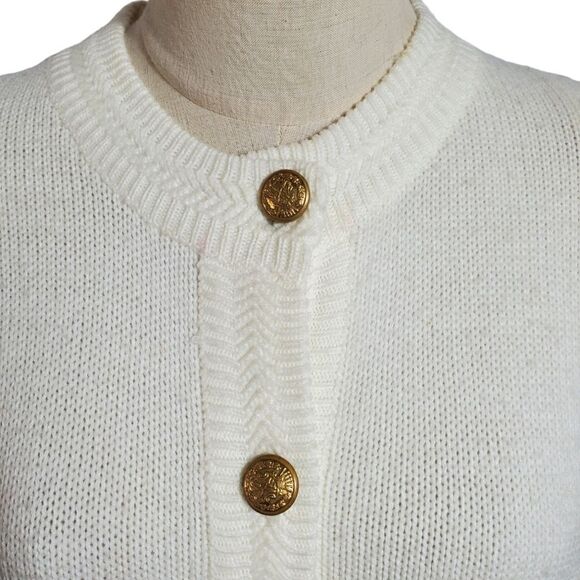 Vintage Cream with Gold Buttons Cardigan - Picture 2 of 6